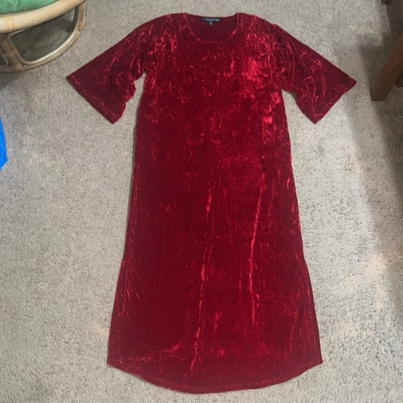 J. Peterman Classic Velvet Caftan Red Small - Picture 4 of 10